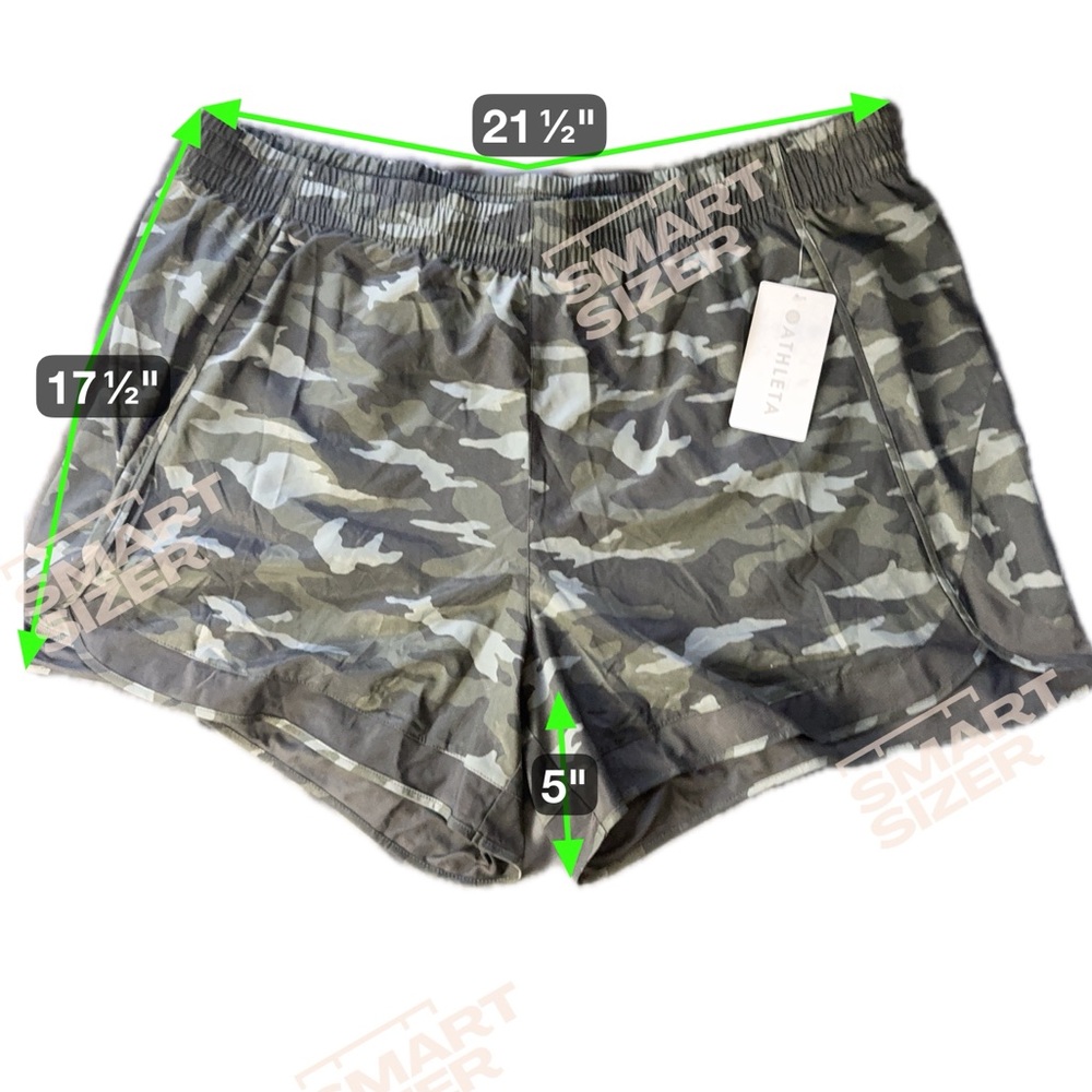 NWT Athleta Camo Printed Mesh Racer Run Short 4" Plus Size 3X Recycled Poly - Picture 3 of 14